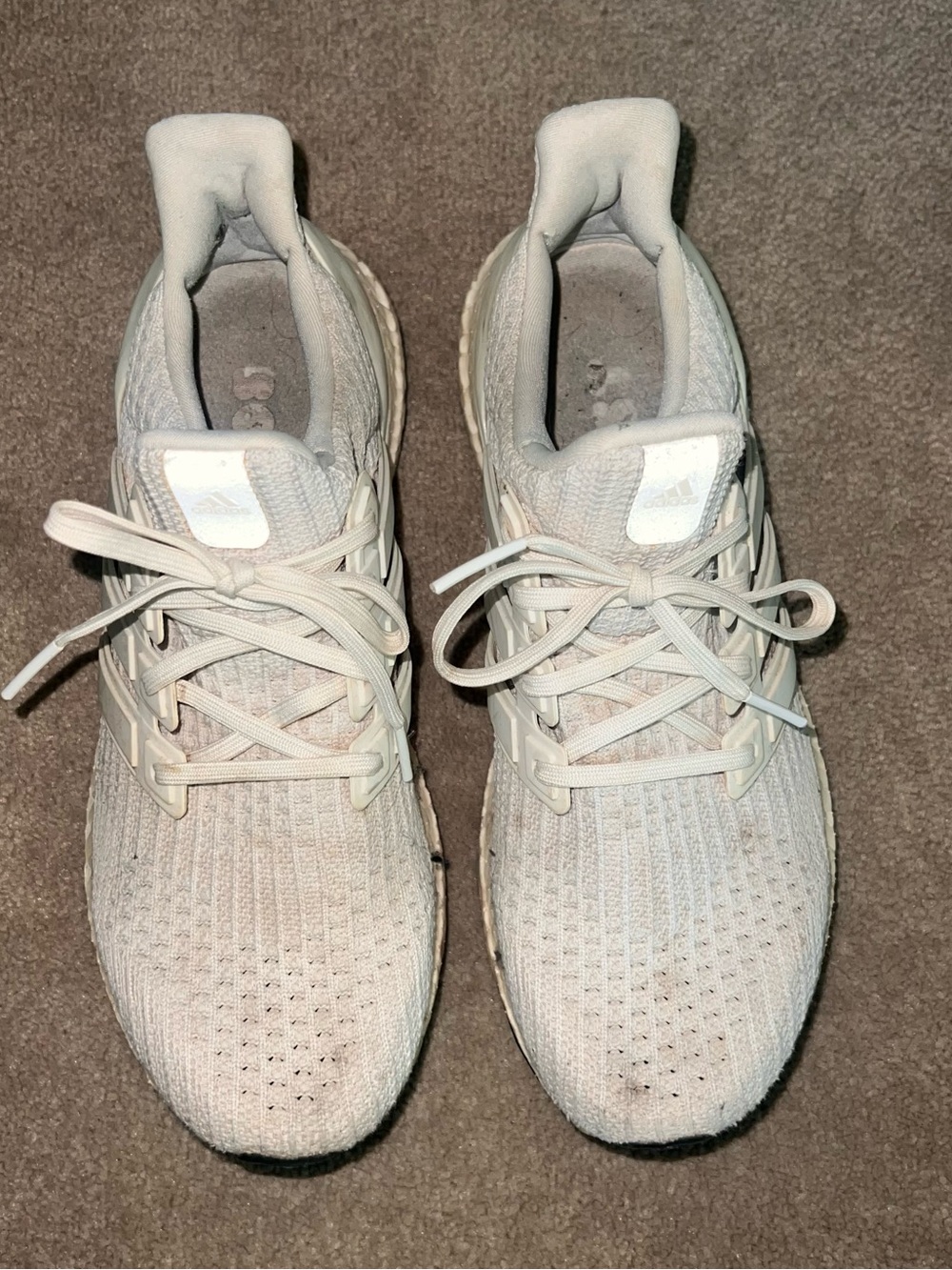 adidas UltraBoost 4.0 Triple White Sneakers Size 8.5